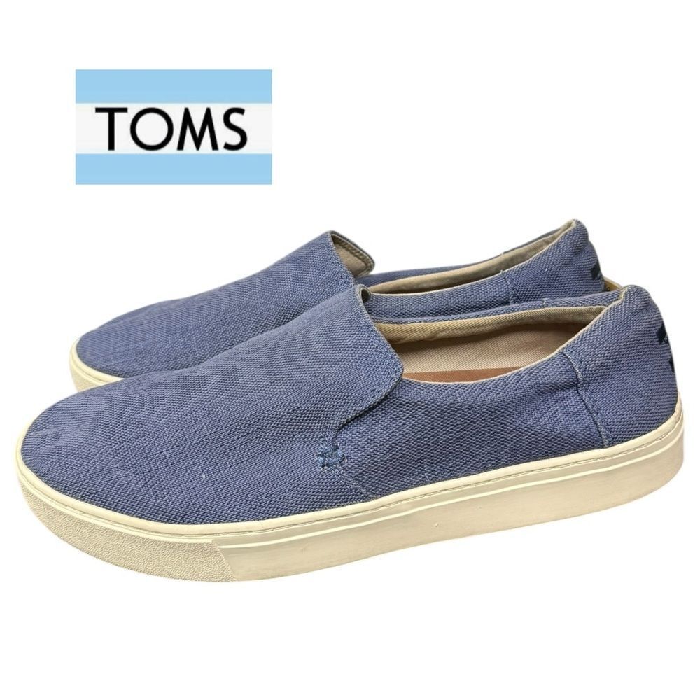 TOMS Lomas Blue Canvas Men's Slip-on Sneakers 11.5